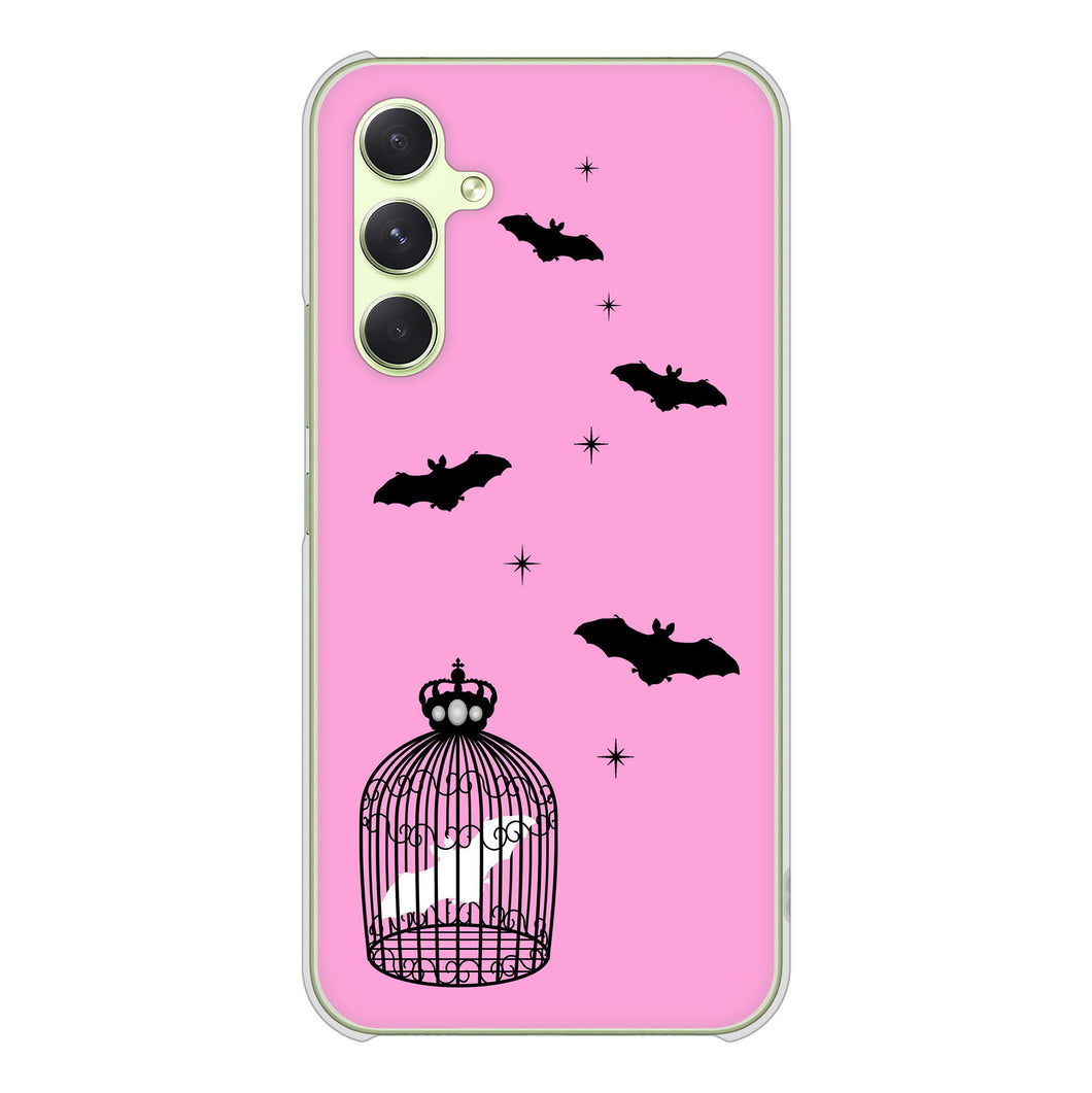 Galaxy A54 5G SCG21 au 高画質仕上げ 背面印刷 ハードケースむかいあぐる こうもりの王冠鳥かご