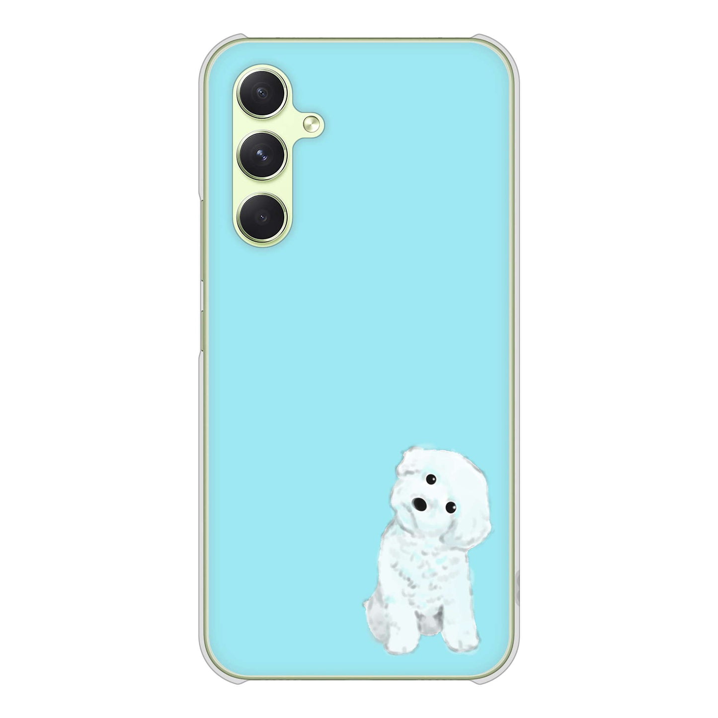 Galaxy A54 5G SCG21 au 高画質仕上げ 背面印刷 ハードケーストイプードルホワイト