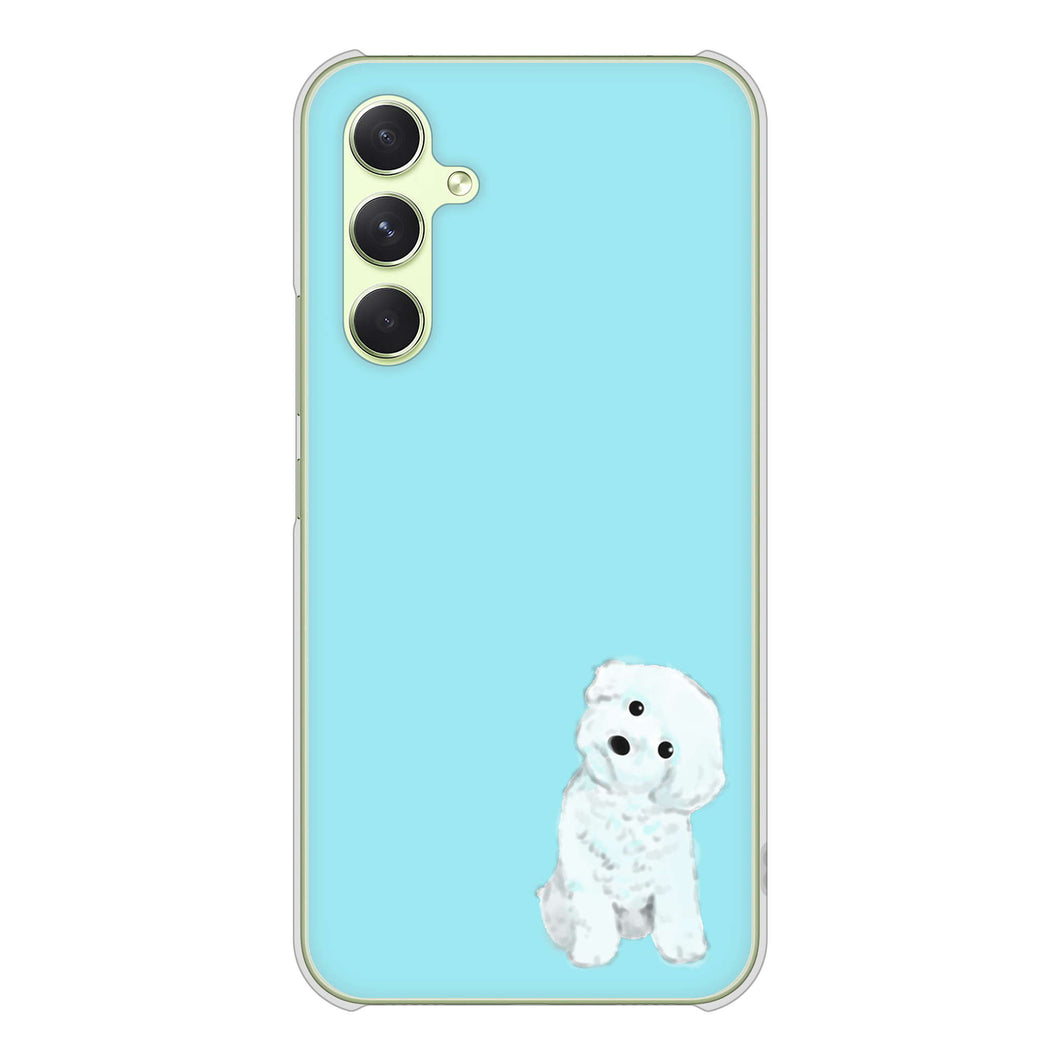 Galaxy A54 5G SCG21 au 高画質仕上げ 背面印刷 ハードケーストイプードルホワイト