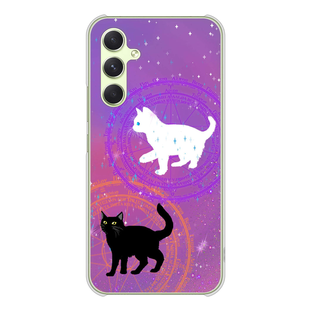 Galaxy A54 5G SCG21 au 高画質仕上げ 背面印刷 ハードケース魔法陣猫