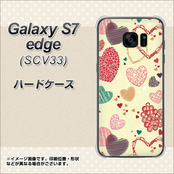 au ギャラクシーS7エッジ SCV33 高画質仕上げ 背面印刷 ハードケース【480 素朴なハート】