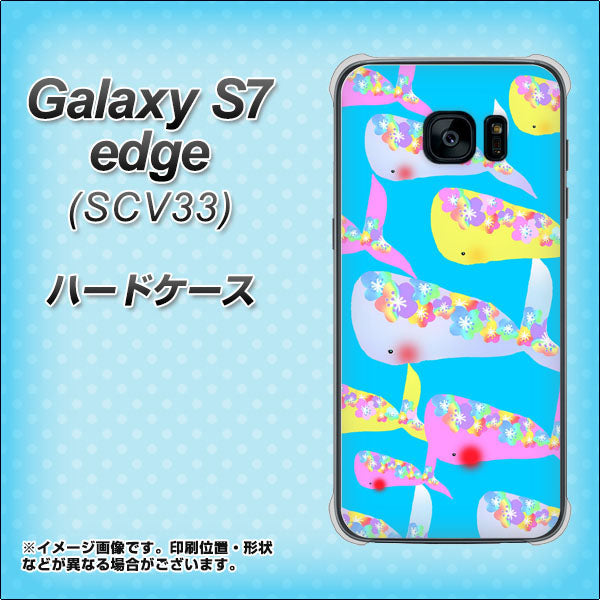 au ギャラクシーS7エッジ SCV33 高画質仕上げ 背面印刷 ハードケース【1045 くじらの仲間】