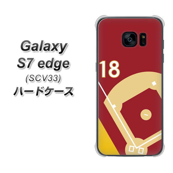 au ギャラクシーS7エッジ SCV33 高画質仕上げ 背面印刷 ハードケース【IB924 baseball_グラウンド】