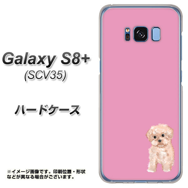 au ギャラクシー S8 プラス SCV35 高画質仕上げ 背面印刷 ハードケース【YJ061 トイプードルアプリコット(ピンク)】