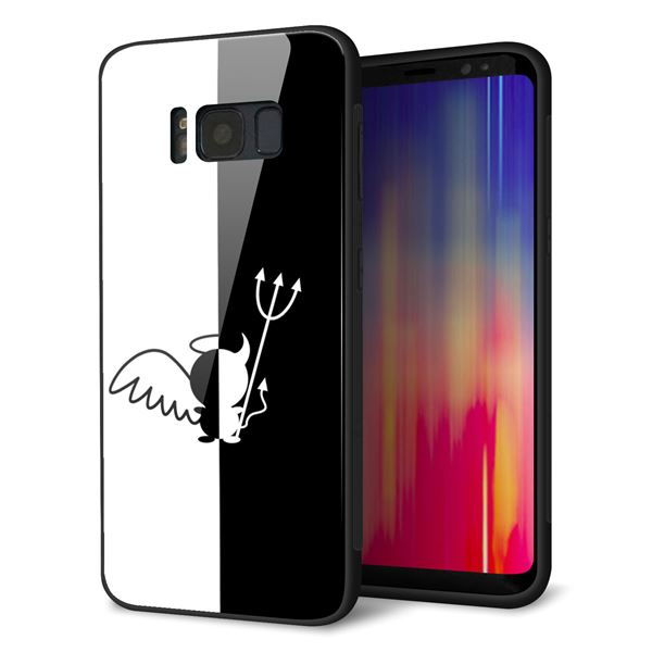 au ギャラクシー S8 SCV36 強化ガラス&TPUスマホケース ガラプリ【027 ハーフデビット】