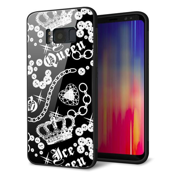 au ギャラクシー S8 SCV36 強化ガラス&TPUスマホケース ガラプリ【187 ゴージャス クラウン】