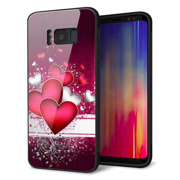 au ギャラクシー S8 SCV36 強化ガラス&TPUスマホケース ガラプリ【VA835 ハートの息吹】
