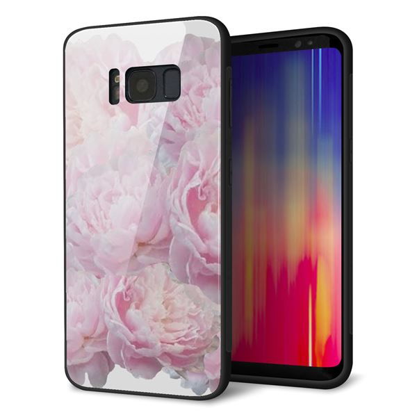 au ギャラクシー S8 SCV36 強化ガラス&TPUスマホケース ガラプリ【YI885 フラワー6】