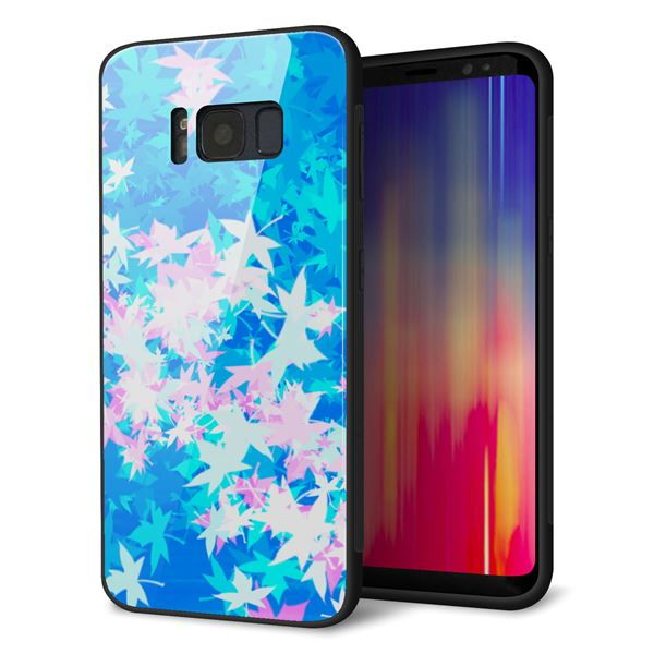 au ギャラクシー S8 SCV36 強化ガラス&TPUスマホケース ガラプリ【YJ290 デザインもみじ】
