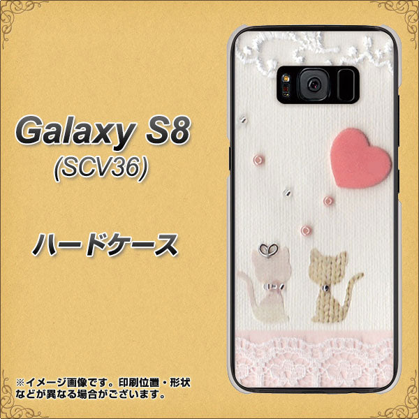 au ギャラクシー S8 SCV36 高画質仕上げ 背面印刷 ハードケース【1104 クラフト写真ネコ(ハートM)】