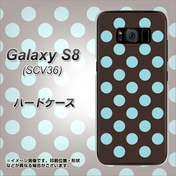 au ギャラクシー S8 SCV36 高画質仕上げ 背面印刷 ハードケース【1352 シンプルビッグ水色茶】