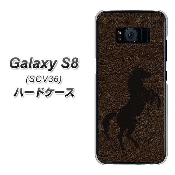 au ギャラクシー S8 SCV36 高画質仕上げ 背面印刷 ハードケース【EK861 レザー風馬】