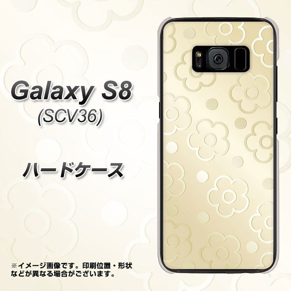 au ギャラクシー S8 SCV36 高画質仕上げ 背面印刷 ハードケース【SC842 エンボス風デイジーシンプル(ベージュ)】