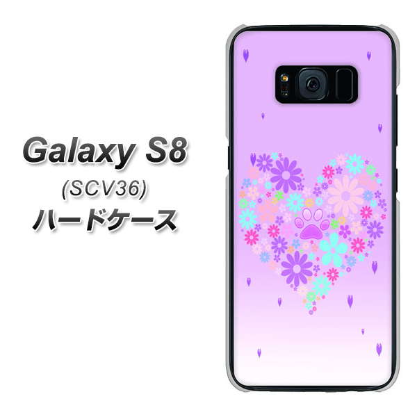 au ギャラクシー S8 SCV36 高画質仕上げ 背面印刷 ハードケース【YA959 ハート06】