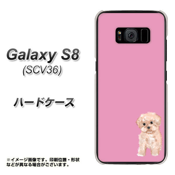au ギャラクシー S8 SCV36 高画質仕上げ 背面印刷 ハードケース【YJ061 トイプードルアプリコット(ピンク)】
