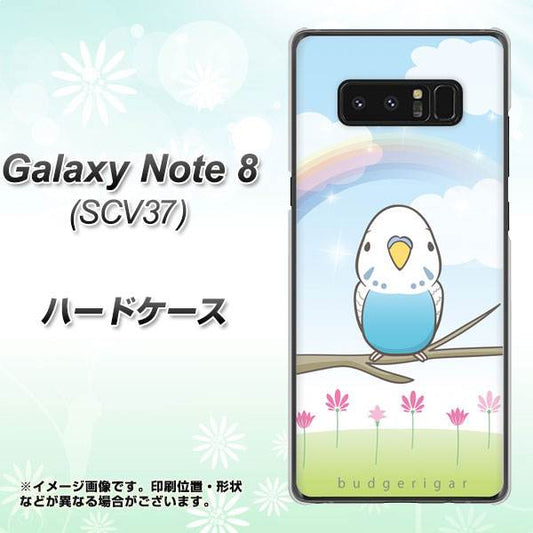 au ギャラクシーノート8 SCV37 高画質仕上げ 背面印刷 ハードケース【SC839 セキセイインコ ブルー】