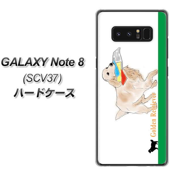 au ギャラクシーノート8 SCV37 高画質仕上げ 背面印刷 ハードケース【YD829 ゴールデンレトリバー05】