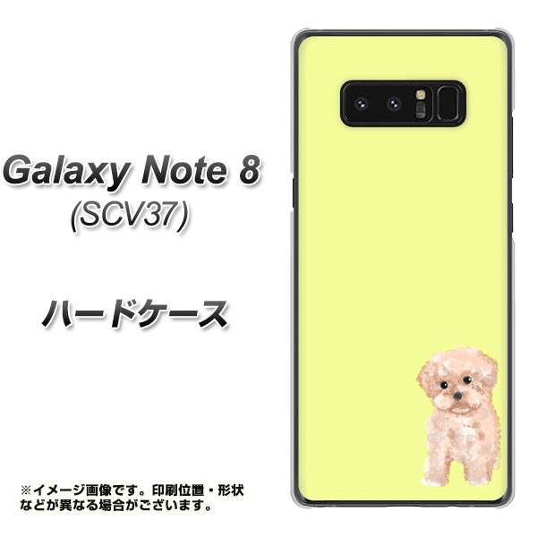 au ギャラクシーノート8 SCV37 高画質仕上げ 背面印刷 ハードケース【YJ064 トイプードルアプリコット(イエロー)】