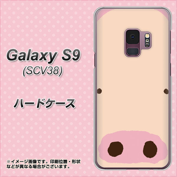 au ギャラクシー S9 SCV38 高画質仕上げ 背面印刷 ハードケース【353 ぶた】
