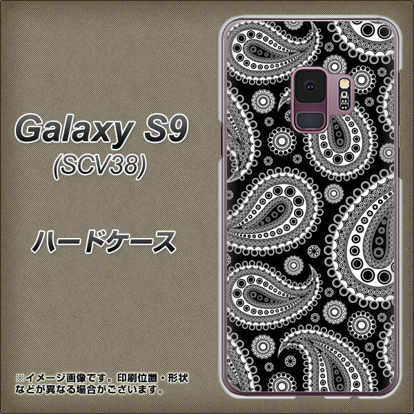 au ギャラクシー S9 SCV38 高画質仕上げ 背面印刷 ハードケース【421 ベイズリー】