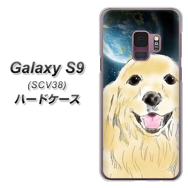 au ギャラクシー S9 SCV38 高画質仕上げ 背面印刷 ハードケース【YD826 ゴールデンレトリバー02】