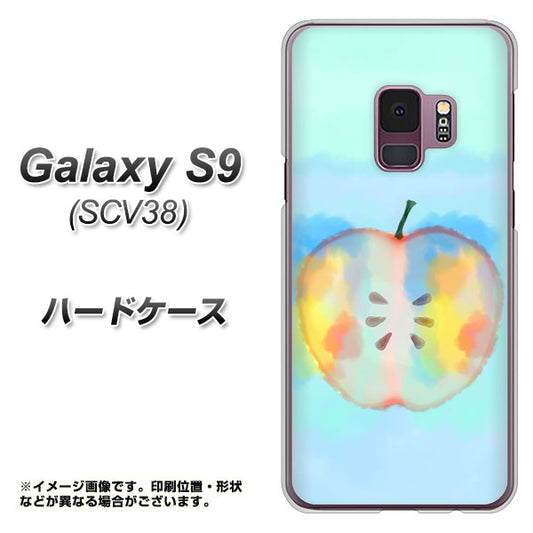 au ギャラクシー S9 SCV38 高画質仕上げ 背面印刷 ハードケース【YJ181 りんご 水彩181】