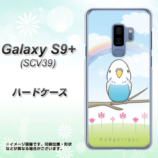 au ギャラクシー S9+ SCV39 高画質仕上げ 背面印刷 ハードケース【SC839 セキセイインコ ブルー】