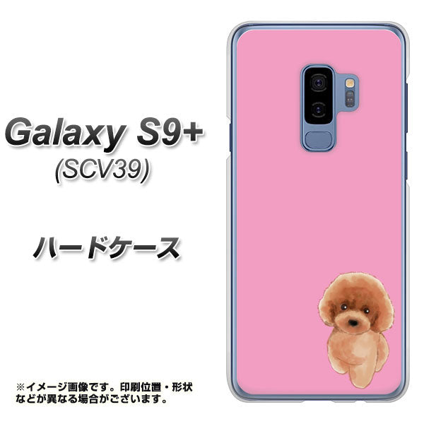 au ギャラクシー S9+ SCV39 高画質仕上げ 背面印刷 ハードケース【YJ049 トイプードルレッド(ピンク)】