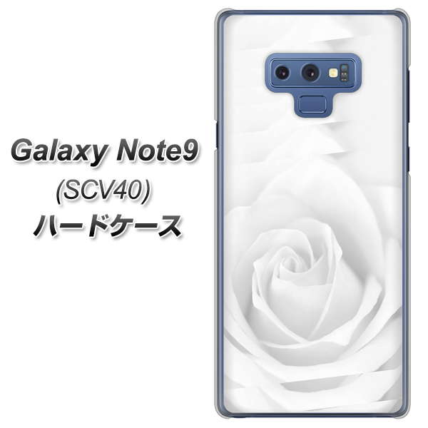 au ギャラクシー ノート9 SCV40 高画質仕上げ 背面印刷 ハードケース【402 ホワイトRose】