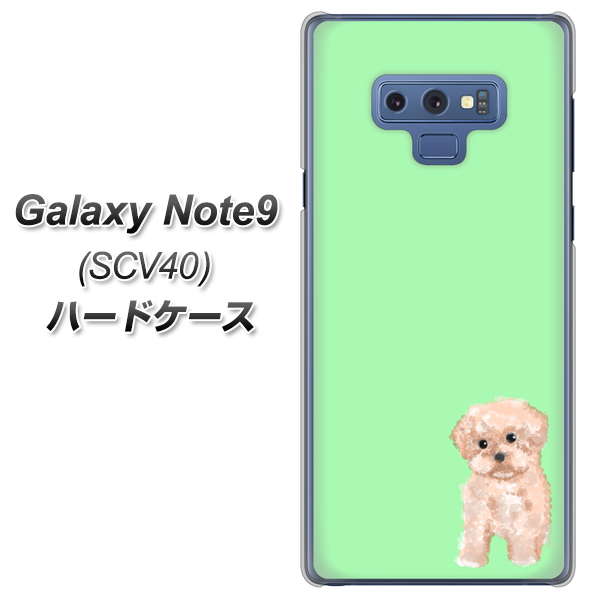 au ギャラクシー ノート9 SCV40 高画質仕上げ 背面印刷 ハードケース【YJ063 トイプードルアプリコット(グリーン)】