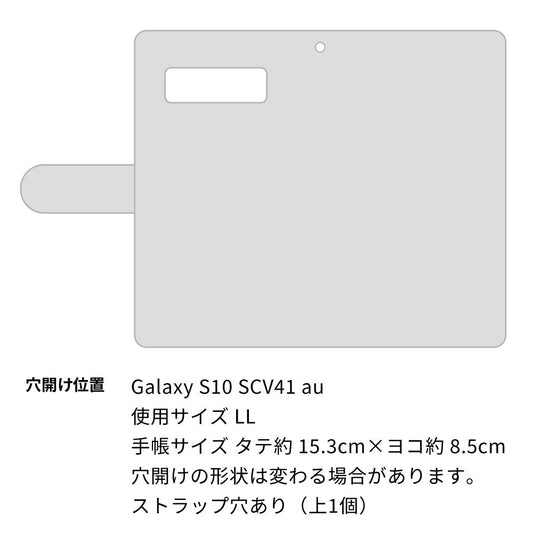 au ギャラクシー S10 SCV41 画質仕上げ プリント手帳型ケース(薄型スリム)【SC842 エンボス風デイジーシンプル(ベージュ)】