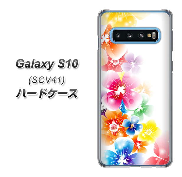 au ギャラクシー S10 SCV41 高画質仕上げ 背面印刷 ハードケース【1209 光と花】