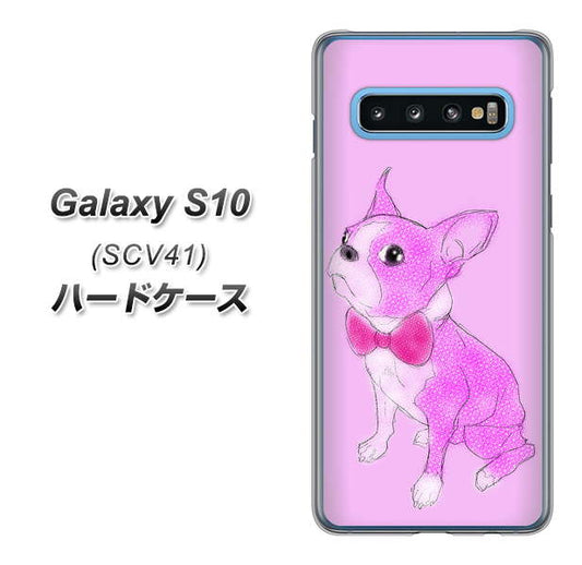 au ギャラクシー S10 SCV41 高画質仕上げ 背面印刷 ハードケース【YD852 ボストンテリア03】