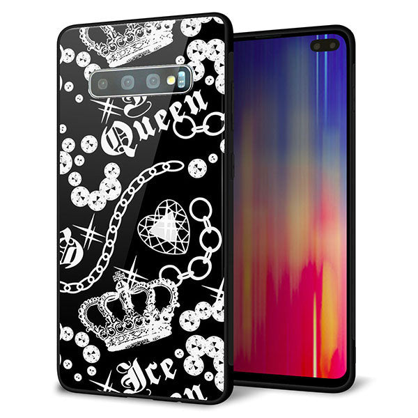 au ギャラクシー S10+ SCV42 強化ガラス&TPUスマホケース ガラプリ【187 ゴージャス クラウン】