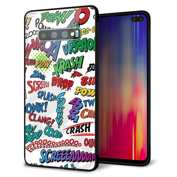 au ギャラクシー S10+ SCV42 強化ガラス&TPUスマホケース ガラプリ【271 アメリカン キャッチコピー】