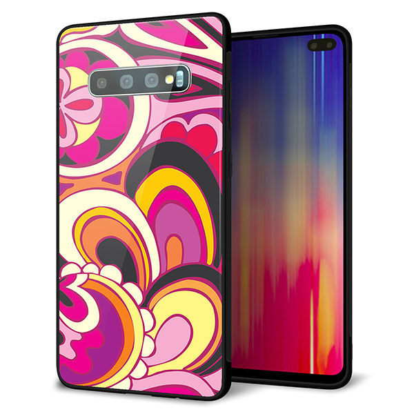 au ギャラクシー S10+ SCV42 強化ガラス&TPUスマホケース ガラプリ【586 ブローアップカラー】