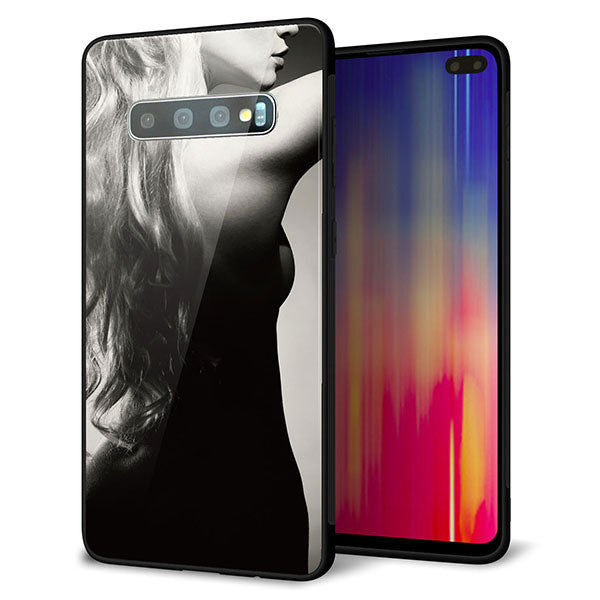 au ギャラクシー S10+ SCV42 強化ガラス&TPUスマホケース ガラプリ【KM890 バックスタイル】