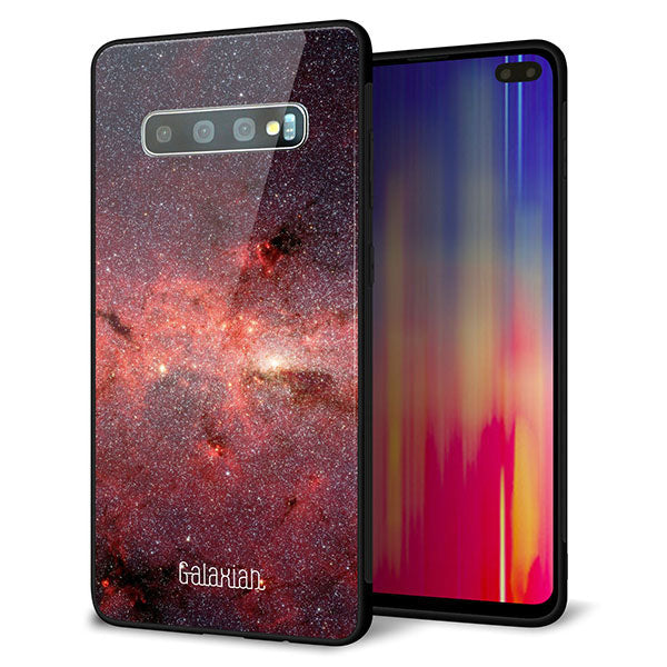 au ギャラクシー S10+ SCV42 強化ガラス&TPUスマホケース ガラプリ【KM923 Galaxias Red】