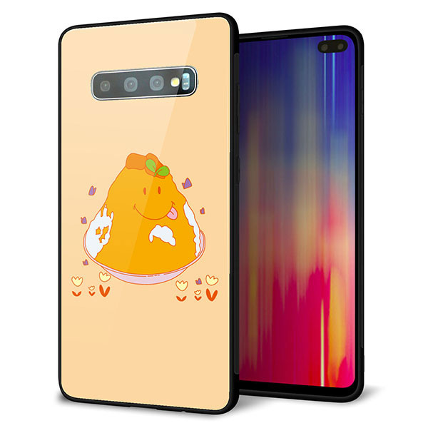 au ギャラクシー S10+ SCV42 強化ガラス&TPUスマホケース ガラプリ【MA904 台湾風かき氷】