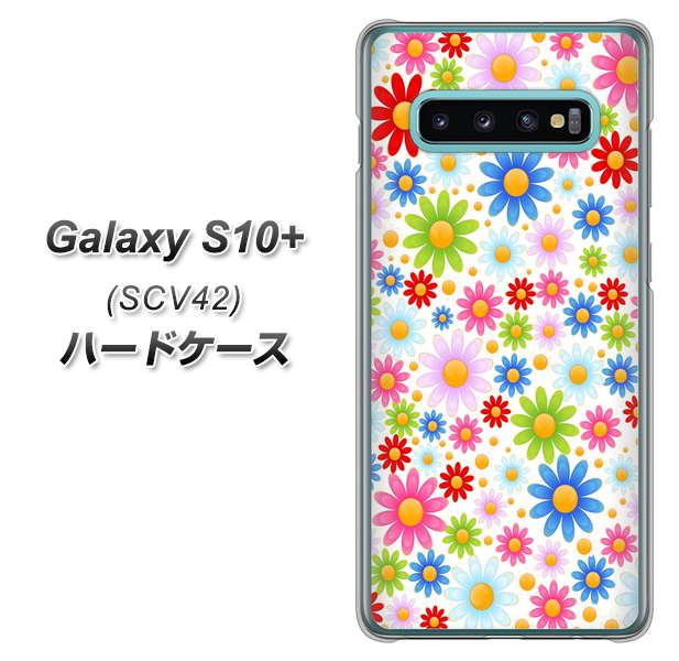 au ギャラクシー S10+ SCV42 高画質仕上げ 背面印刷 ハードケース【606 マーガレット】