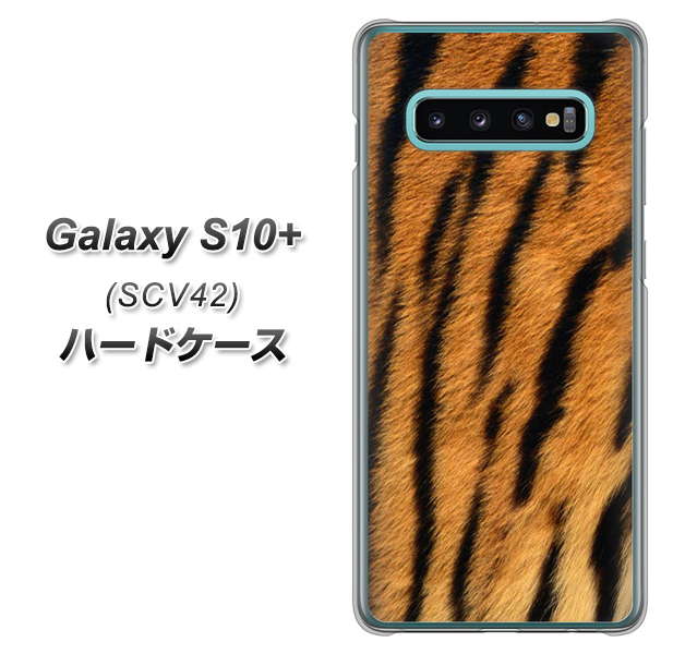 au ギャラクシー S10+ SCV42 高画質仕上げ 背面印刷 ハードケース【EK847 虎柄】