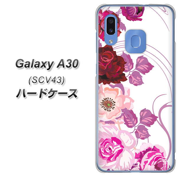 au ギャラクシー A30 SCV43 高画質仕上げ 背面印刷 ハードケース【116 6月のバラ】