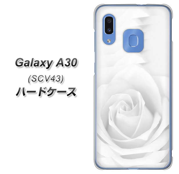 au ギャラクシー A30 SCV43 高画質仕上げ 背面印刷 ハードケース【402 ホワイトRose】