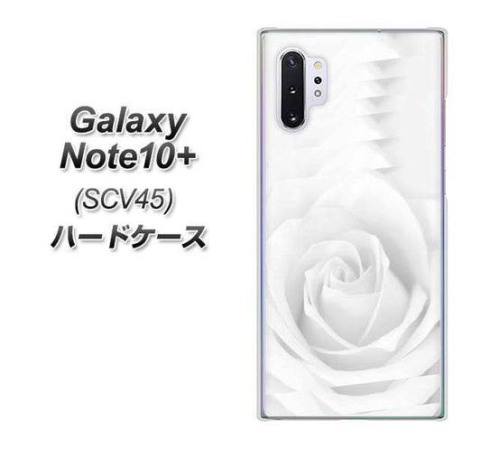 au ギャラクシー ノート10+ SCV45 高画質仕上げ 背面印刷 ハードケース【402 ホワイトRose】