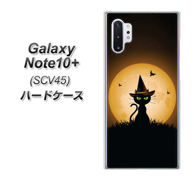 au ギャラクシー ノート10+ SCV45 高画質仕上げ 背面印刷 ハードケース【440 猫の魔法使い】