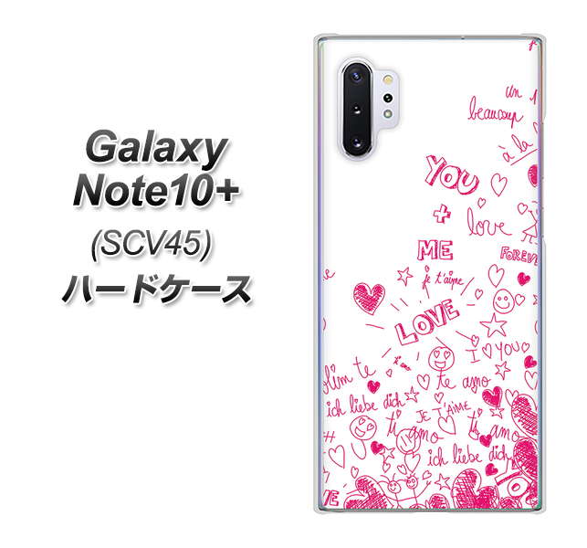 au ギャラクシー ノート10+ SCV45 高画質仕上げ 背面印刷 ハードケース【631 恋の落書き】