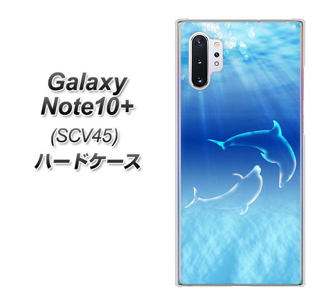 au ギャラクシー ノート10+ SCV45 高画質仕上げ 背面印刷 ハードケース【1048 海の守り神イルカ】