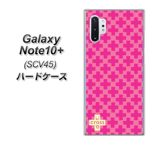 au ギャラクシー ノート10+ SCV45 高画質仕上げ 背面印刷 ハードケース【IB901 クロスドット_ピンク】