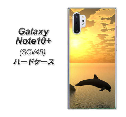 au ギャラクシー ノート10+ SCV45 高画質仕上げ 背面印刷 ハードケース【VA845 夕暮れのドルフィン】