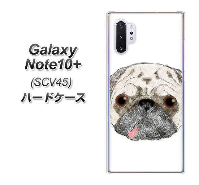 au ギャラクシー ノート10+ SCV45 高画質仕上げ 背面印刷 ハードケース【YD855 パグ01】